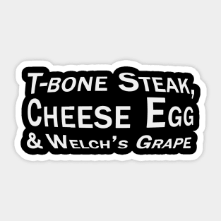 Guest Check T-bone Steak Cheese Eggs And Welch's Grape Sticker